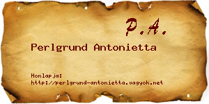 Perlgrund Antonietta névjegykártya
